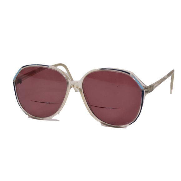 Vintage 70s Clear Acetate Purple Tinted Sunglasses